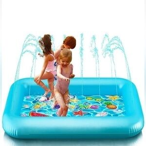 SPLASHIE POOL with Sprinkler System Pads for Toddlers and kids Blue 82" XXL